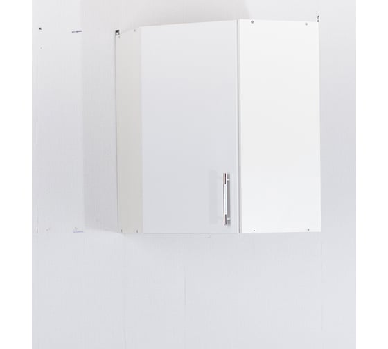 Угловой шкаф для посуды SANTREK 55x55 см белый металлик фасад МДФ 49002