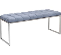 Банкетка GreenWeen ALBA, каркас н/ж сталь, сидение велюр Light Blue, каретная стяжка, 1100x400x450 GW-ALBA-NER-LB-110-K