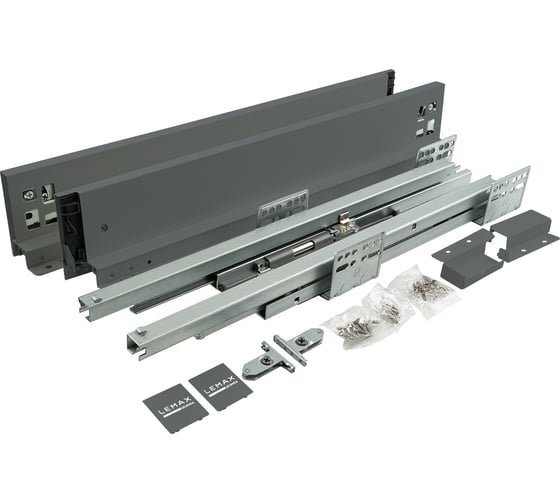 Комплект системы выдвижения Lemax PROF lembox, h=84, 500 мм, серый Lembox-84-500-GR-S 1
