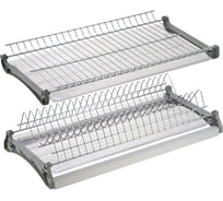 Сушка для посуды Lemax PROF двухуровневая, в базу 600 мм, с алюминиевым профилем, хром, 10 шт. в упаковке VAR 600 KOMPLEKT