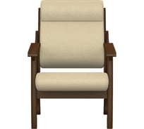 Кресло Мебелик Вега 10 ткань крем, каркас орех 7744