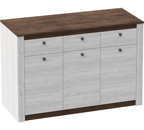 Тумба Мебельград Даллас спальня, 3 двери, 3 ящика, дуб винтерберг/таксония 44006_1