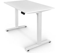 Письменный, компьютерный стол для работы сидя и стоя StolStoya BAZALT белый, регулируемый, с электроприводом, столешница лдсп белая, 160x80 SE222WW16080