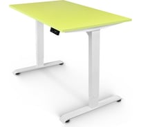Письменный, компьютерный стол для работы сидя и стоя StolStoya BAZALT белый, регулируемый, с электроприводом, столешница лдсп лайм, 130x60 SE222WZ13060