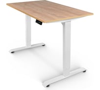 Письменный, компьютерный стол для работы сидя и стоя StolStoya BAZALT, белый, с электроприводом, столешница лдсп дуб светлый 145x80 SE222WDs14580