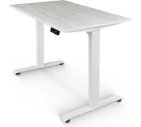 Письменный, компьютерный стол для работы сидя и стоя StolStoya BAZALT, белый, с электроприводом, столешница лдсп пальмира 125x75 SE222WDb12575