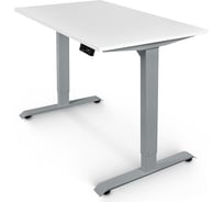 Письменный, компьютерный стол для работы сидя и стоя StolStoya BAZALT серый, регулируемый, с электроприводом, столешница лдсп белая 145x80 SE222SW14580