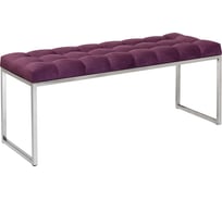 Банкетка GreenWeen ALBA каркас н/ж сталь, сидение велюр цвет Marsala, каретная стяжка, 1100x400x450 GW-ALBA-NER-MARS-110-K