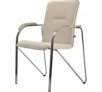 Конференц-кресло ООО Комус samba chrome светло-бежевый искусственная кожа металл хромированный каркас 1205551