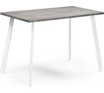 Деревянный стол Woodville тринити лофт 120 25 мм, бетон/матовый белый 489656