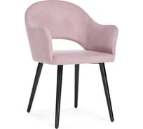 Стул на металлокаркасе Woodville апри микровелюр розовый/черный глянец 464179