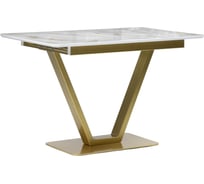 Стеклянный стол Woodville бугун белый/золото 500006