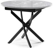 Стеклянный стол Woodville лауриц черный/белый, раскладной 504213