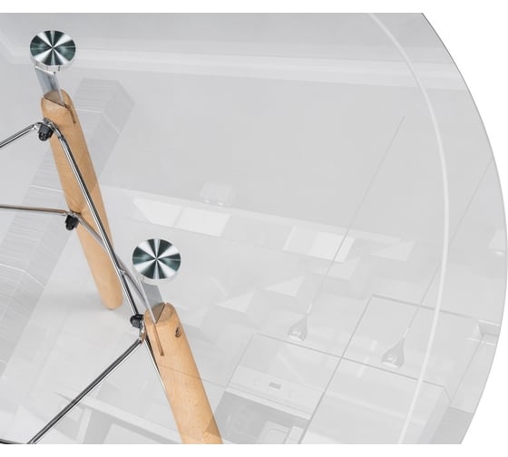 Стеклянный стол Woodville pt-151 80x80x76 clear glass/wood 15486