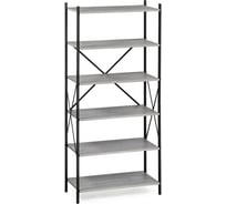 Стеллаж Woodville траун лофт 100 бетон/черный матовый 533196