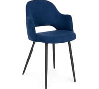 Стул на металлокаркасе Woodville гутрид прошивка ромбы сзади темно-синий/черный 504181