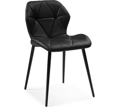 Стул на металлокаркасе Woodville вальд экокожа черный/черный глянец 464190