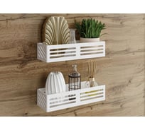 Настенная полка ЭЛИМЕТ Limena grande, 2 шт., белая БП-00002707