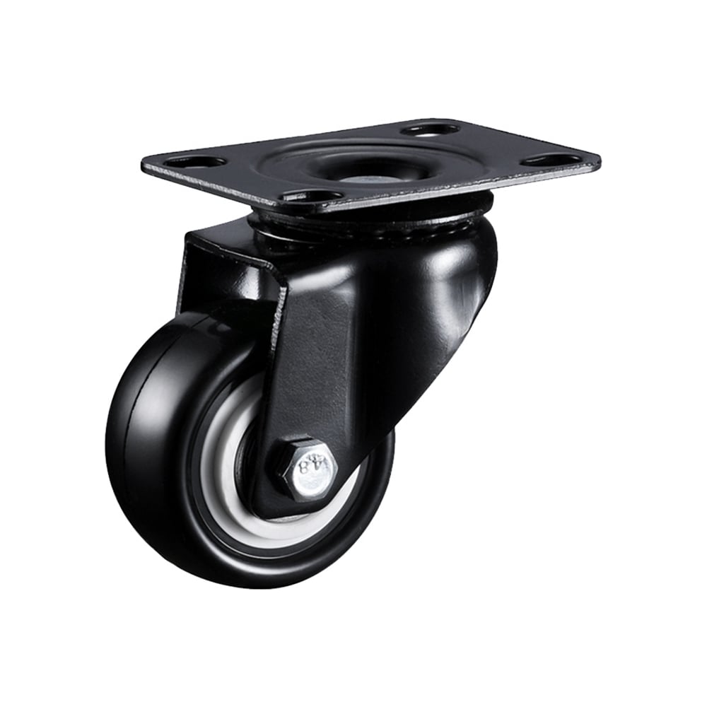 Поворотное колесо Brante 50 мм, на площадке, черный, пвх, с двухрядным ...