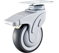 Поворотное колесо Brante 75 мм, на площадке с тормозом (52e), нейлон-термопластичная резина 104258