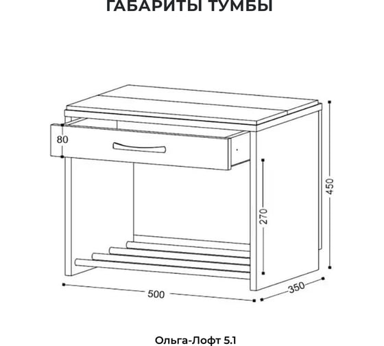 Прихожая Ивару ольга-лофт 5.1, экокожа, дуб крафт золотой/темно-серый 101187