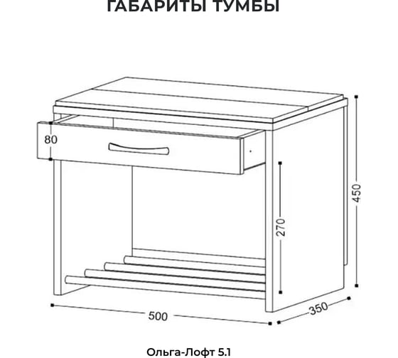 Прихожая Ивару ольга-лофт 5.1, экокожа, дуб крафт золотой/темно-серый 101187