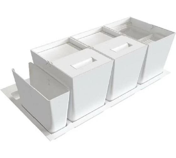 Система сортировки мусора ALVEUS Albio 55 2x16л + 2 контейнера, белый пластик 211961