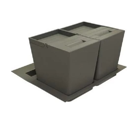 Система сортировки мусора ALVEUS Albio 45 2x16л, серый пластик 227977