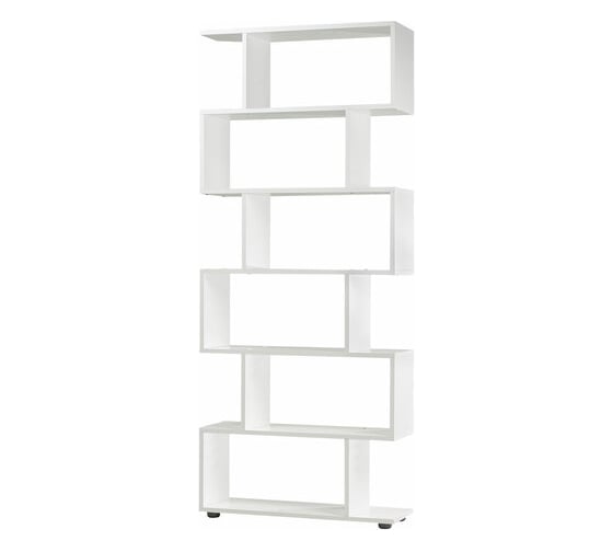 Стеллаж BRABIX scandi sh-008, 730x250x1760 мм, 6 секций, лдсп, белый 641897