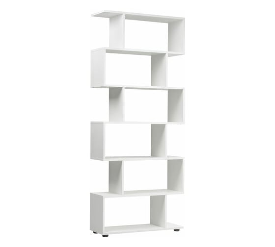 Стеллаж BRABIX scandi sh-008, 730x250x1760 мм, 6 секций, лдсп, белый 641897
