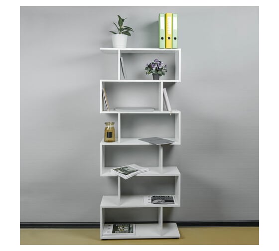 Стеллаж BRABIX scandi sh-008, 730x250x1760 мм, 6 секций, лдсп, белый 641897