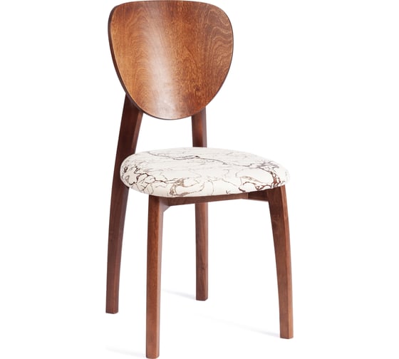 Стул Tetchair diamante мягкое сидение, бук, 42x42x85 см, коричневый, ткань крекс айвори 20081