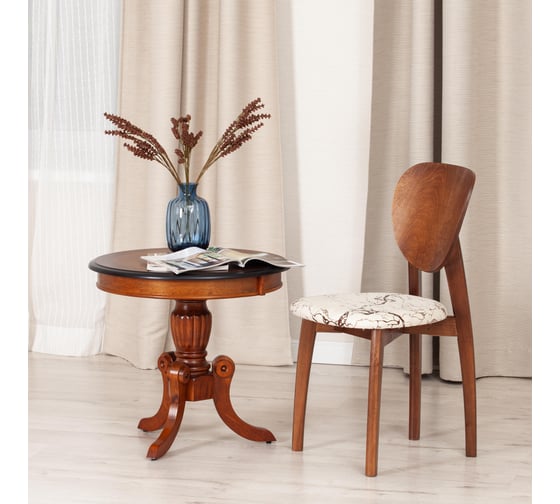 Стул Tetchair diamante мягкое сидение, бук, 42x42x85 см, коричневый, ткань крекс айвори 20081