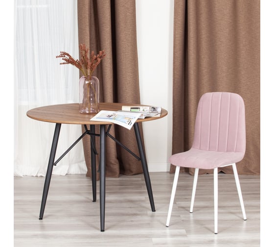 Стул Tetchair arc 4 шт., велюр/металл, 46x52x88 см, пыльно-розовый/белый 19939