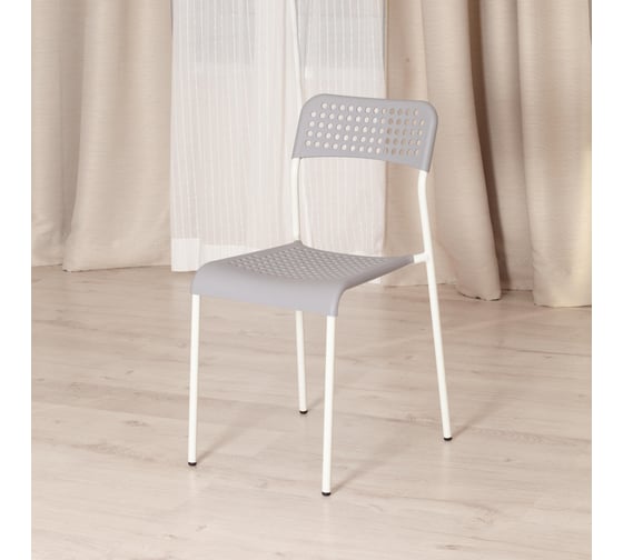Стул Tetchair adde mod. c-049, 1 шт., металл/пластик, 39x49x78 см, grey (серый), white (белый) 19797