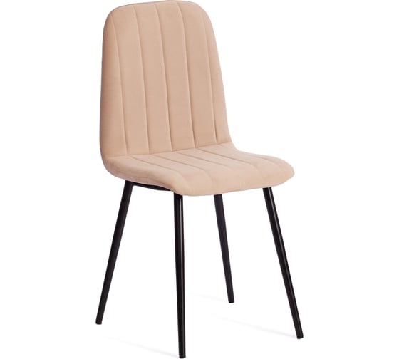 Стул Tetchair arc 1 шт., велюр/металл, 46x52x88 см, бежевый/черный 19947 1