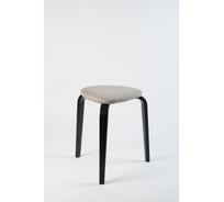 Треугольный табурет с мягким сидением ООО ТДК ножки черные, ткань серебро 10000093602