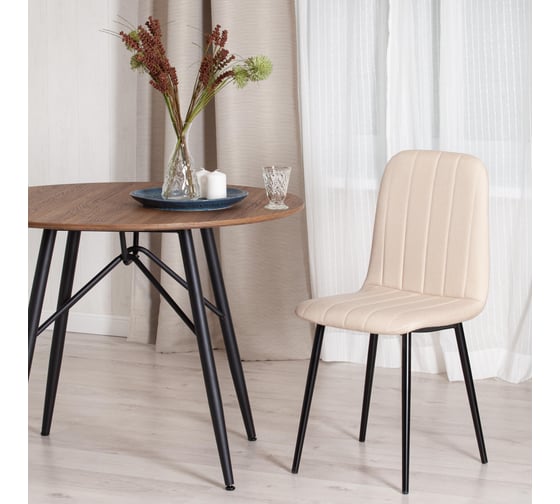 Стул Tetchair arc ткань/металл, 46x52x88 см, бежевый 08/черный 19116
