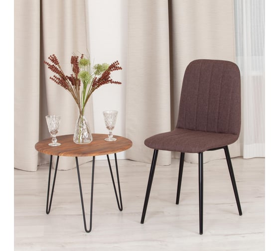 Стул Tetchair arc ткань/металл, 46x52x88 см, коричневый 01/черный 19117