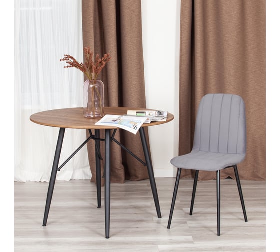 Стул Tetchair arc велюр/металл , 46x52x88 см, темно-серый/черный 19949