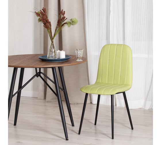 Стул Tetchair arc ткань/металл, 46x52x88 см, фисташковый 64/черный 19118