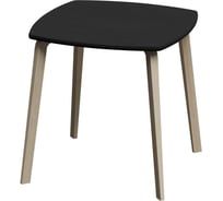 Стол ООО ТДК ЭРА ножки водный лак, столешница МДФ черный, 750x750 мм 10000096766