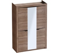 Шкаф Мебельград Соренто спальня, 3 дверный, дуб стирлинг/дуб стирлинг матовый/кофе структурный матовый 24544
