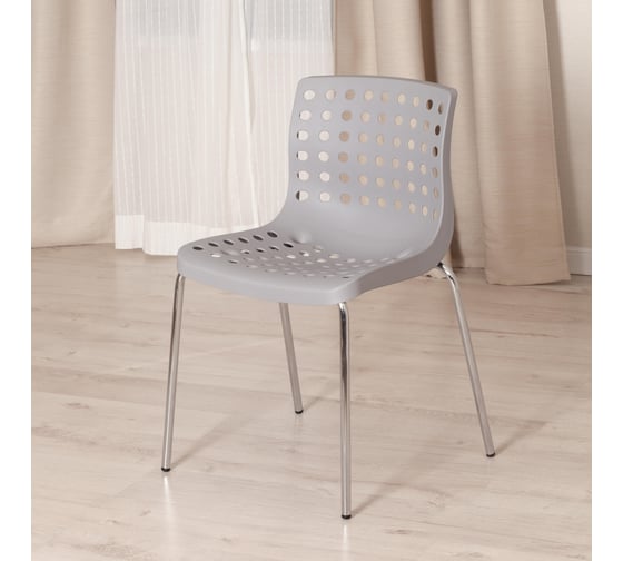 Стул Tetchair skalberg mod. c-084-a металл/пластик, 46x56x79 см, grey (серый)/chrome (хром), 1 шт. 19800
