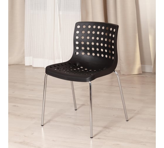 Стул Tetchair skalberg mod. c-084-a, металл/пластик, 46x56x79 см, black (черный)/chrome (хром), 4 шт. 19258