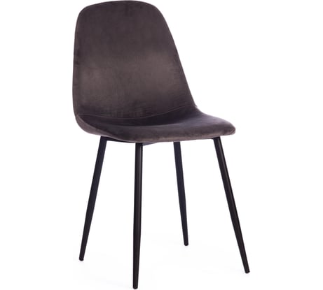 Стул Tetchair breeze mod. 4724, вельвет/металл, 44x53x87 см, light grey (светло-серый) hlr24 / черный, 1 шт. 19612