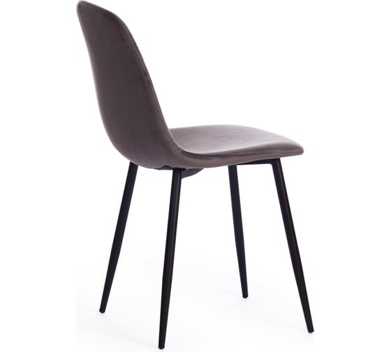 Стул Tetchair breeze mod. 4724, вельвет/металл, 44x53x87 см, light grey (светло-серый) hlr24 / черный, 1 шт. 19612