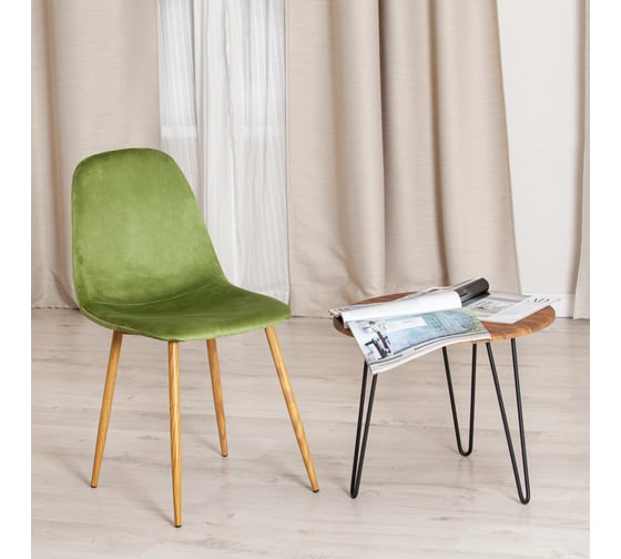 Стул Tetchair breeze mod. 4724, вельвет/металл, 44x53x87 см, green (зеленый) hlr54 / натуральный, 1 шт. 19610