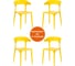 Стул Tetchair ton mod. pc36, пластик, 49.5x50x75.5 см, yellow (желтый) 11, 4 шт. 19326 1