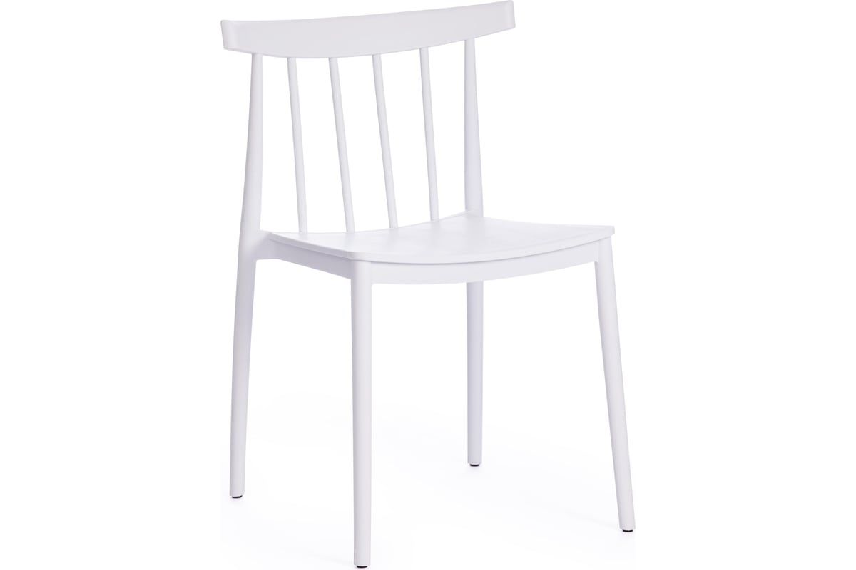 Пластиковые белые стулья на кухню